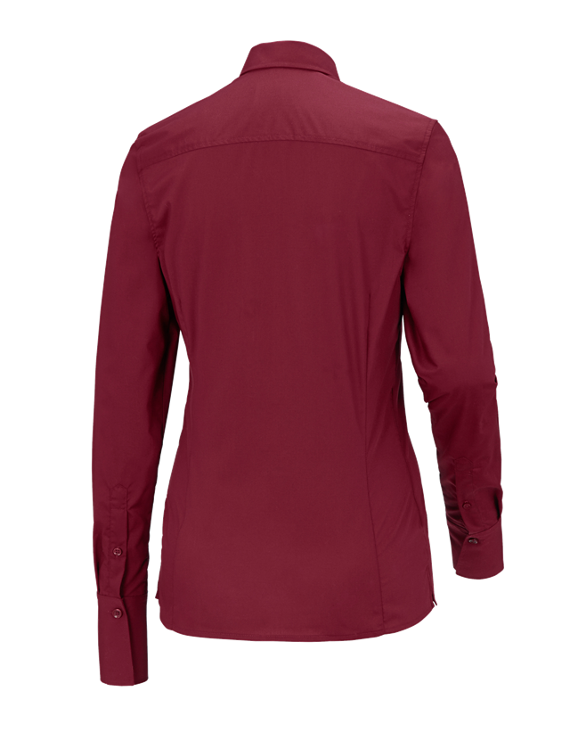 Maglie | Pullover | Bluse: Blusa Business e.s.comfort, a manica lunga + rubino 1