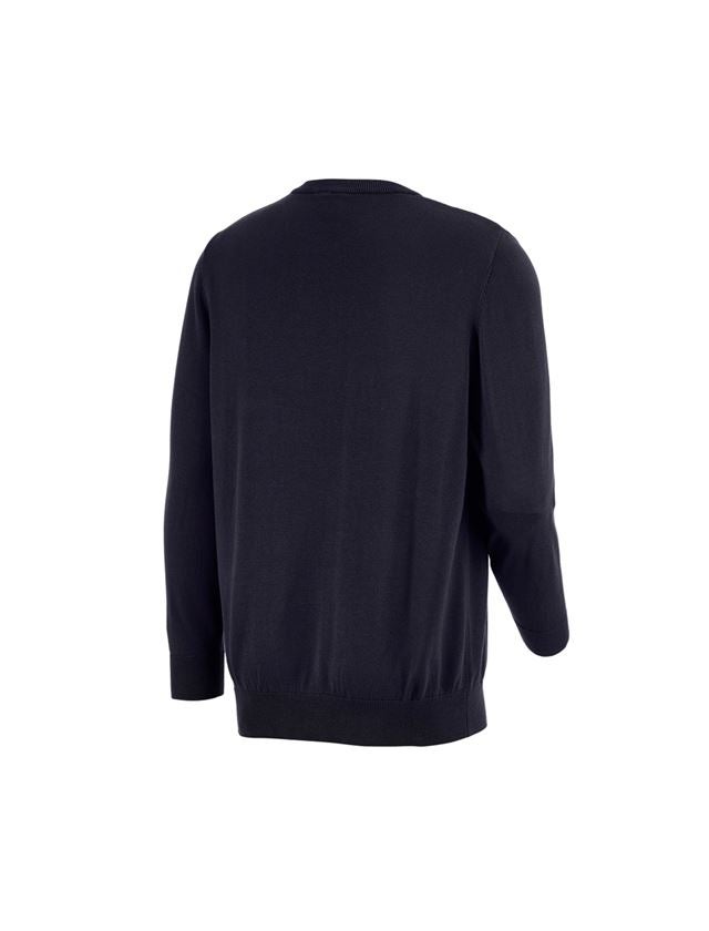 Temi: e.s. pullover in maglia, a collo rotondo + blu scuro 1