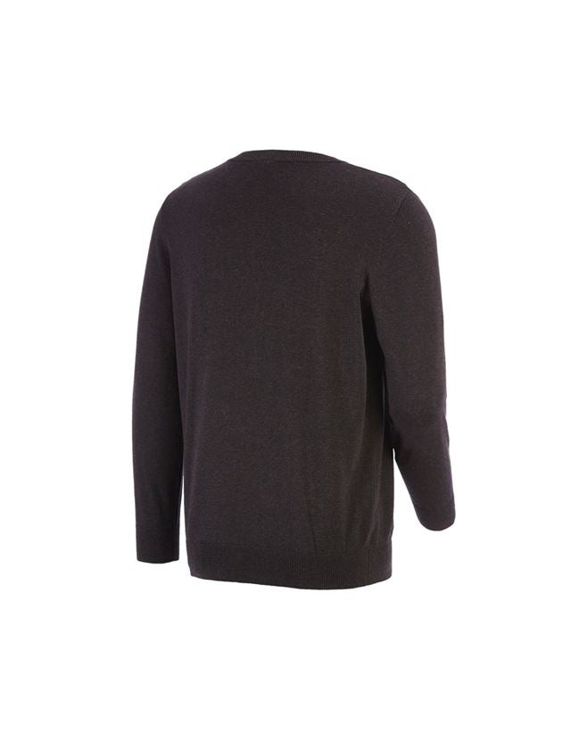 Maglie | Pullover | Camicie: e.s. pullover in maglia, a collo rotondo + marrone melange 1