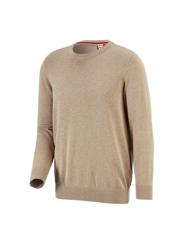 Maglie | Pullover | Camicie: e.s. pullover in maglia, a collo rotondo + kaki melange