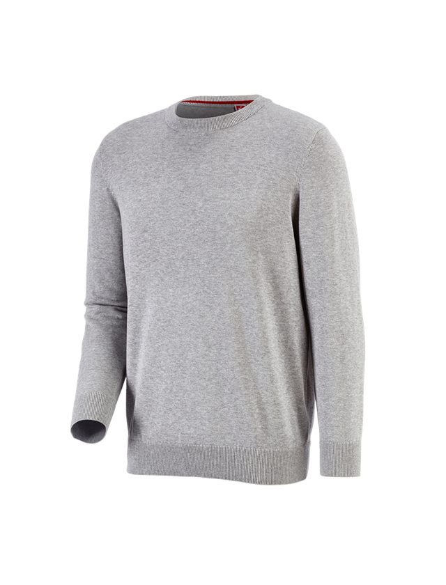Maglie | Pullover | Camicie: e.s. pullover in maglia, a collo rotondo + grigio melange 1