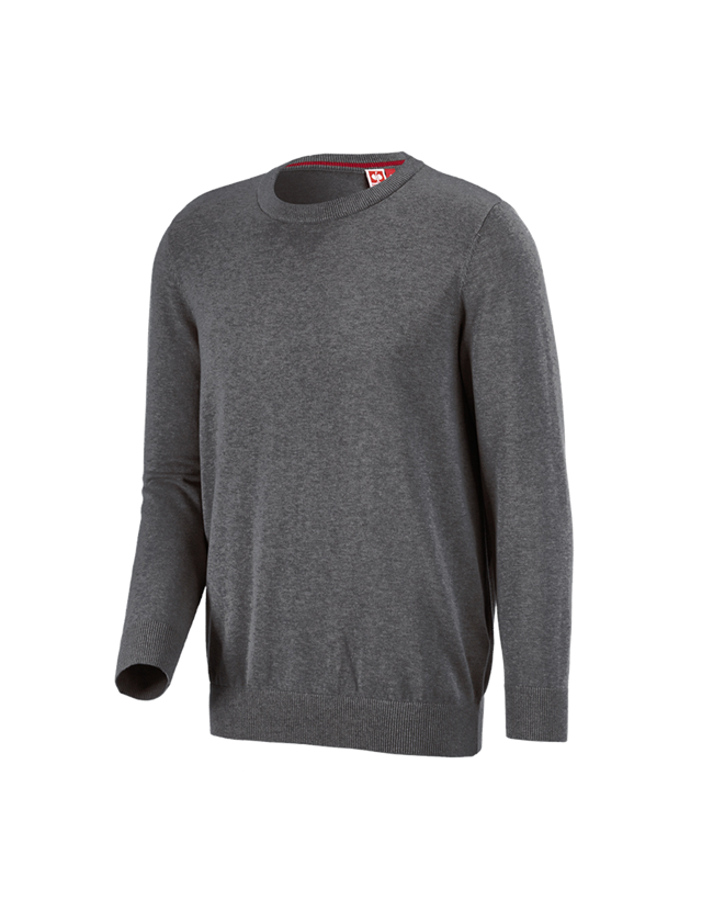 Maglie | Pullover | Camicie: e.s. pullover in maglia, a collo rotondo + antracite  melange