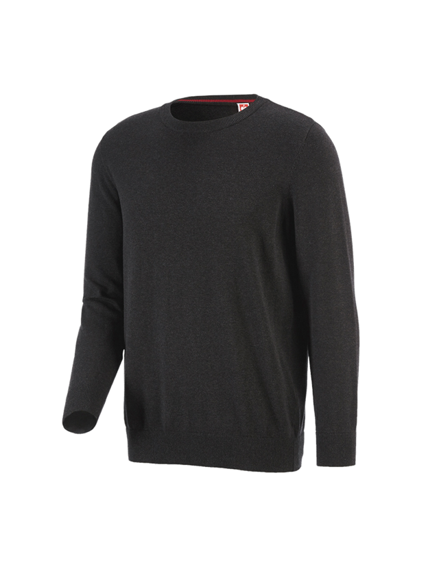 Maglie | Pullover | Camicie: e.s. pullover in maglia, a collo rotondo + grafite melange