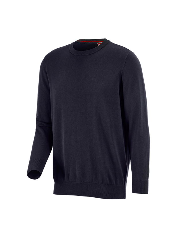 Maglie | Pullover | Camicie: e.s. pullover in maglia, a collo rotondo + blu scuro