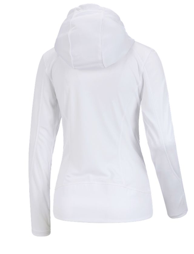 Shirts & Co.: e.s. Funktions Kapuzenjacke stripe, Damen + weiß 1