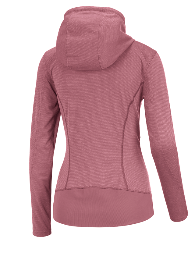 Maglie | Pullover | Bluse: e.s. giacca funzionale con cappuccio stripe, donna + rosa antico 1