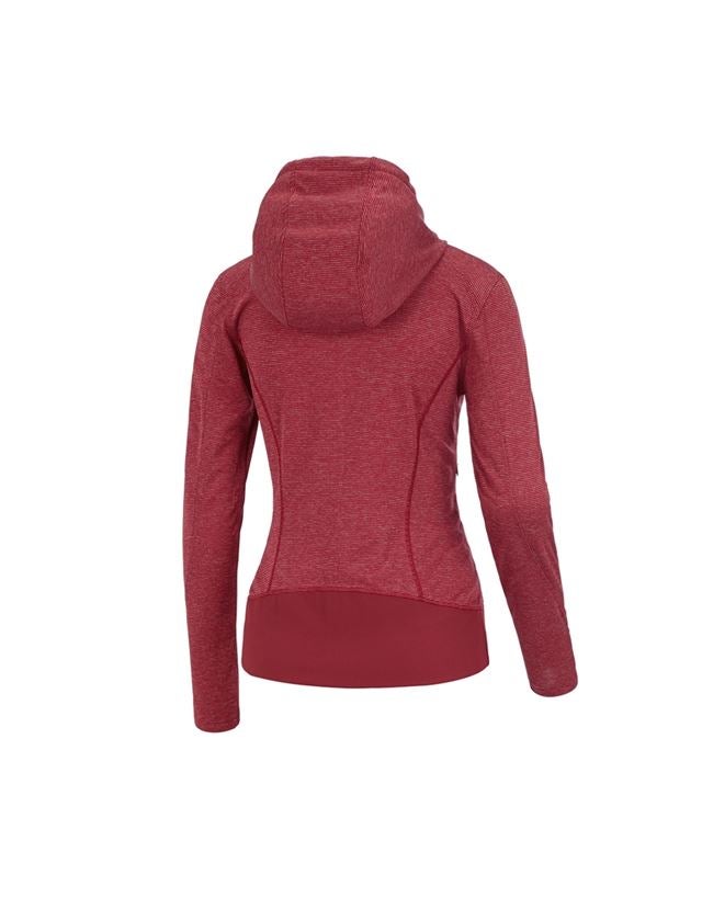Maglie | Pullover | Bluse: e.s. giacca funzionale con cappuccio stripe, donna + rosso fuoco 1