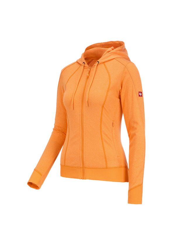 Maglie | Pullover | Bluse: e.s. giacca funzionale con cappuccio stripe, donna + arancio chiaro