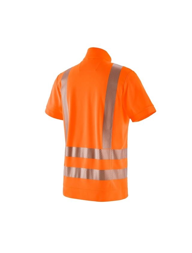 Maglie | Pullover | Camicie: e.s. t-shirt funzionale segnaletica con ZIP, UV + arancio fluo 1