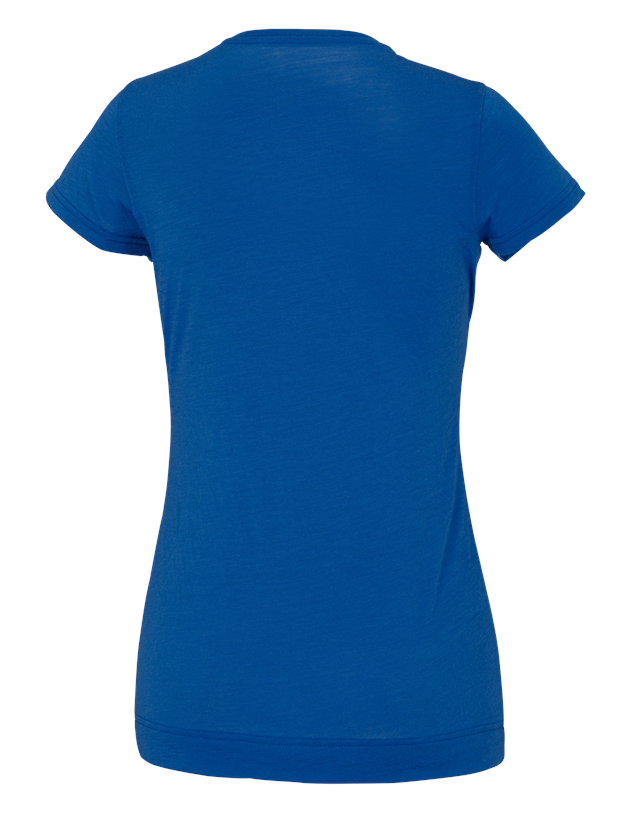 Maglie | Pullover | Bluse: e.s. t-Shirt merino light, donna + blu genziana 1