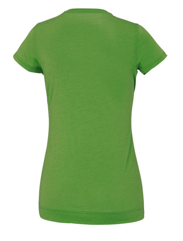 Maglie | Pullover | Bluse: e.s. t-Shirt merino light, donna + verde mare 1