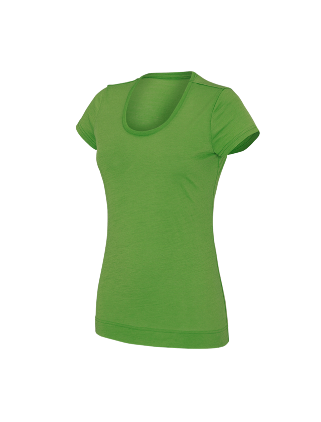 Maglie | Pullover | Bluse: e.s. t-Shirt merino light, donna + verde mare