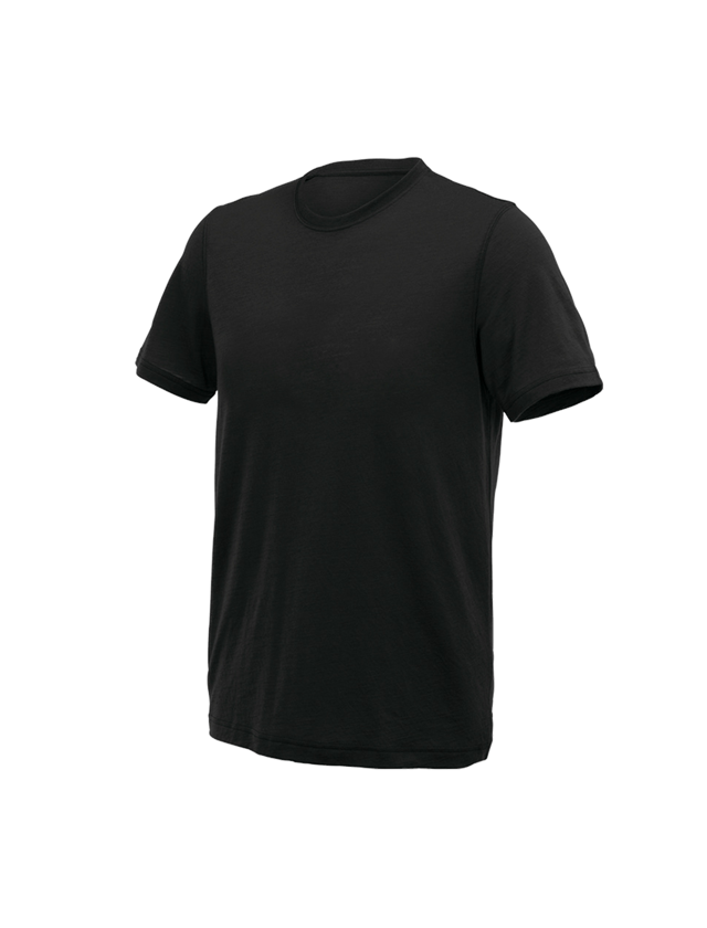 Maglie | Pullover | Camicie: e.s. t-Shirt merino light + nero