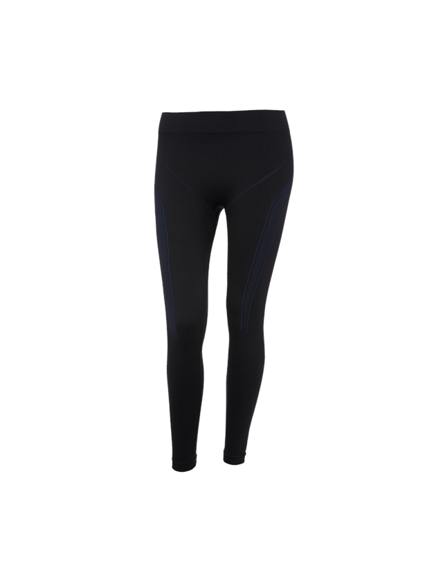 Intimo funzionale: e.s. long pants funzionali seamless - warm, donna + nero/blu genziana 2
