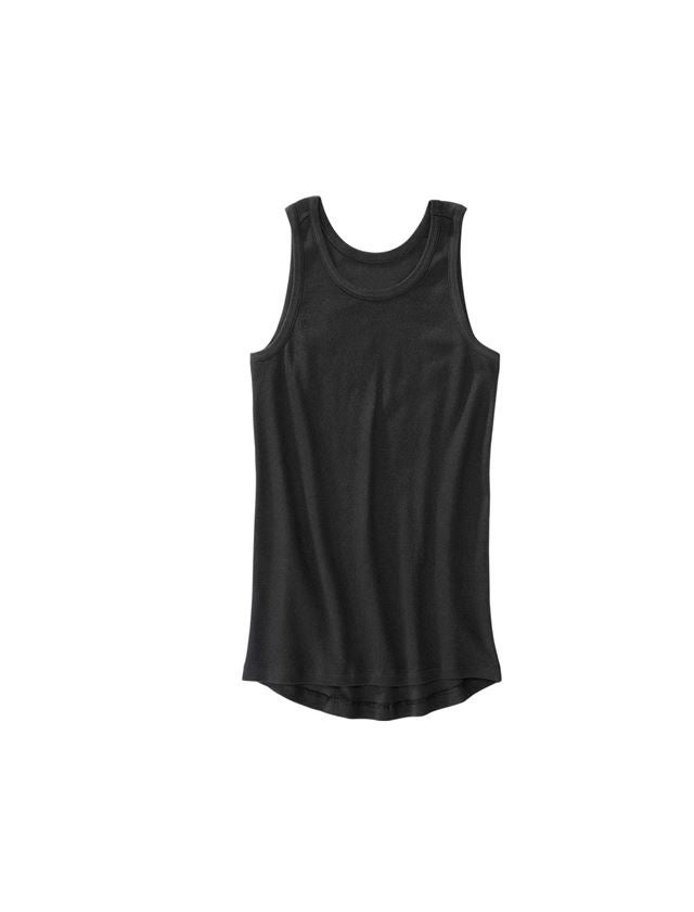 Intimo | Abbigliamento termico: e.s. cotton rib Tank-Shirt + nero