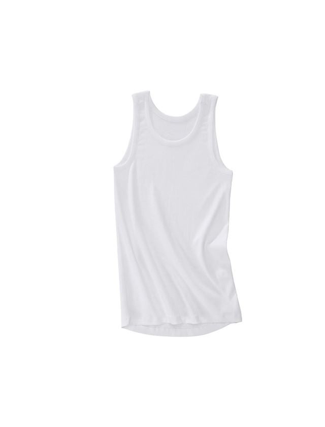 Temi: e.s. cotton rib Tank-Shirt + bianco