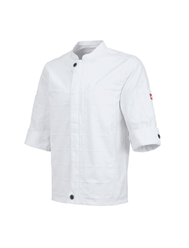 Maglie | Pullover | Camicie: Giacca da lavoro manica corta e.s.fusion, uomo + bianco