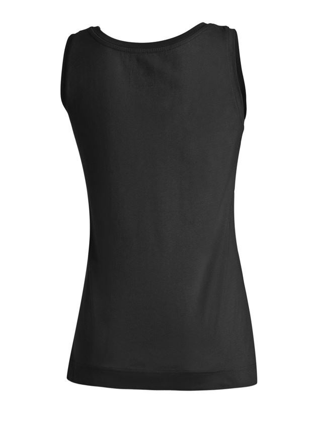 Maglie | Pullover | Bluse: e.s. Tank-Top cotton stretch, donna + nero 1