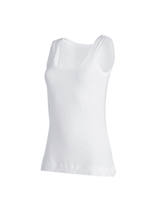 Maglie | Pullover | Bluse: e.s. Tank-Top cotton stretch, donna + bianco 2