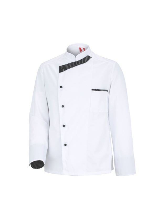 Maglie | Pullover | Camicie: Giacca da cuoco Elegance, manica lunga + bianco/nero