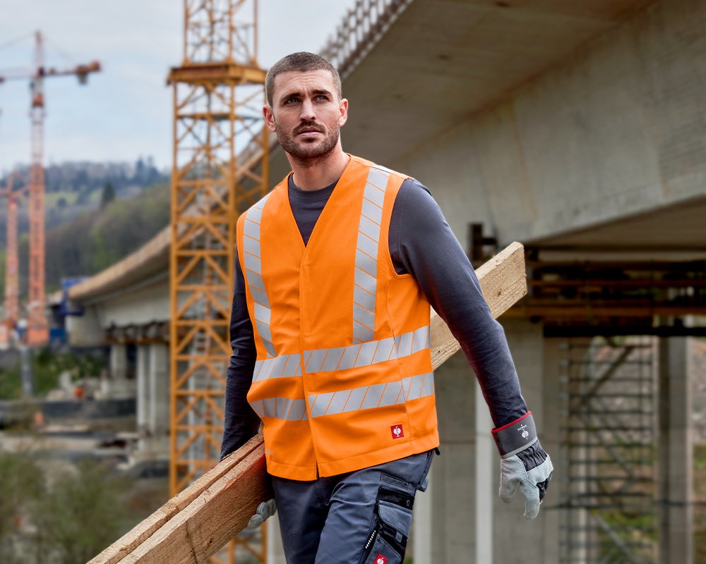 Gilet segnaletico, uni in arancio fluo da uomo
